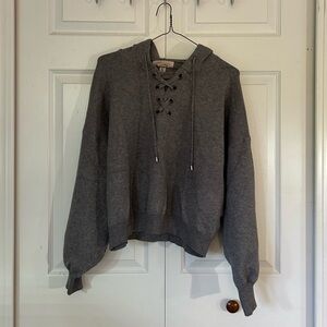 Philosophy - Gray Knitted Hoodie Top